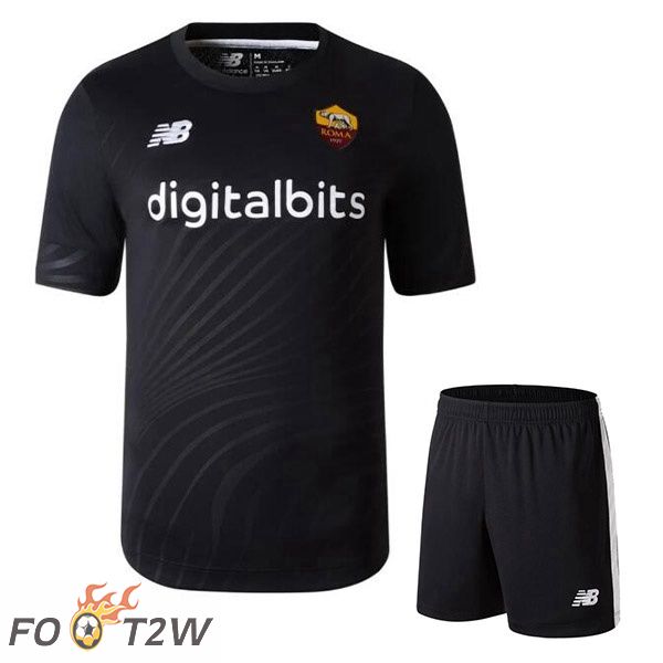 Maillot Foot AS Roma Enfant Gardien de but Noir 2022/2023