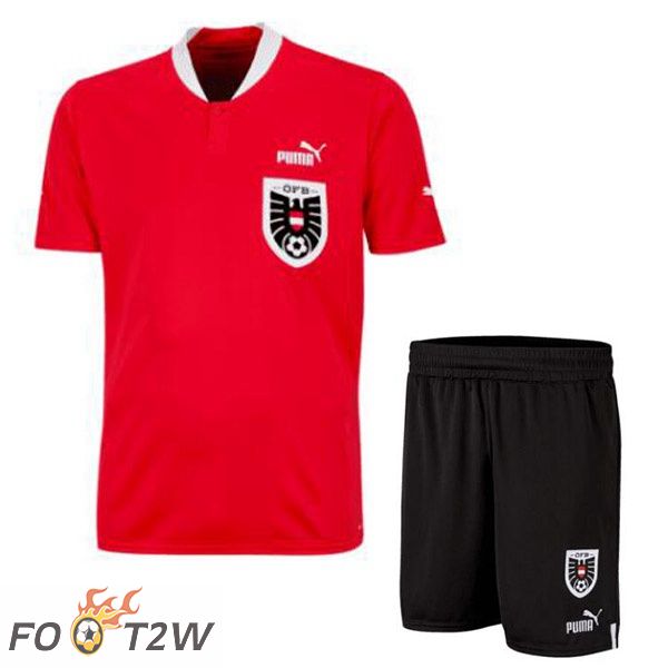 Maillot Foot Autriche Enfant Domicile Rouge 2022/2023