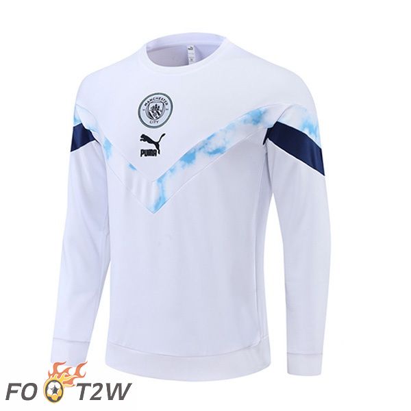 Training Sweatshirt Homme Manchester City Blanc 22/23