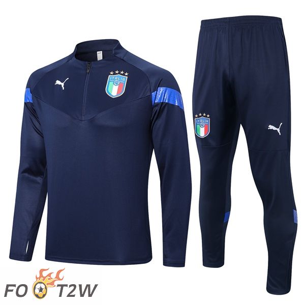 Ensemble Survetement De Foot Italie Bleu Royal 2022/2023