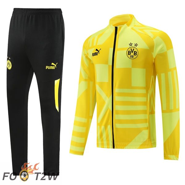 Ensemble Veste Survetement de Foot Dortmund BVB Jaune 2022/2023