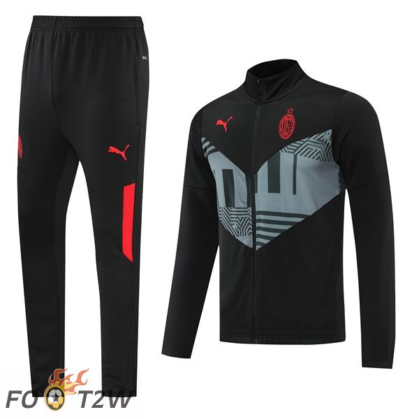 Ensemble Veste Survetement de Foot Milan AC Noir 2022/2023