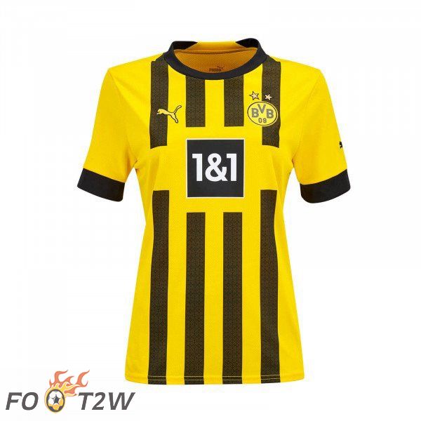 Maillot de Foot Dortmund BVB Femme Domicile Jaune 2022/2023