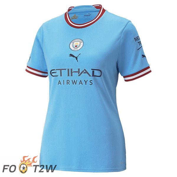 Maillot de Foot Manchester City Domicile Femme Bleu 2022/2023