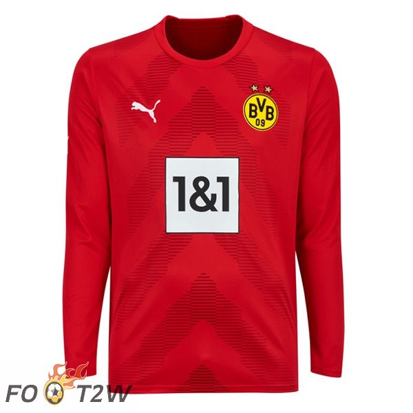 Maillot de Foot Dortmund BVB Gardien de but Manche Longue Rouge 2022/2023