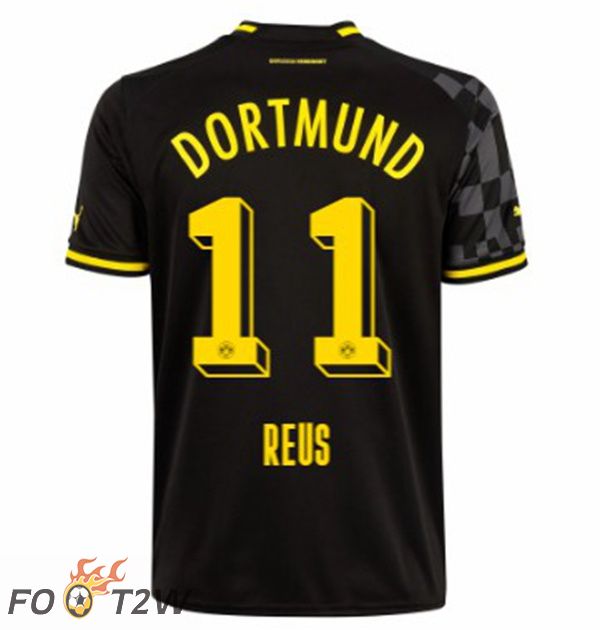 Maillot de Foot Dortmund BVB (Reus 11) Exterieur Noir 2022/2023