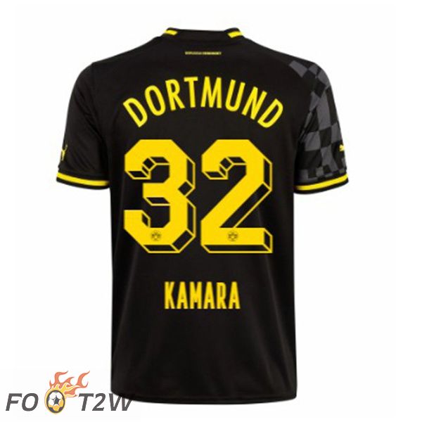 Maillot de Foot Dortmund BVB (Kamara 32) Exterieur Noir 2022/2023