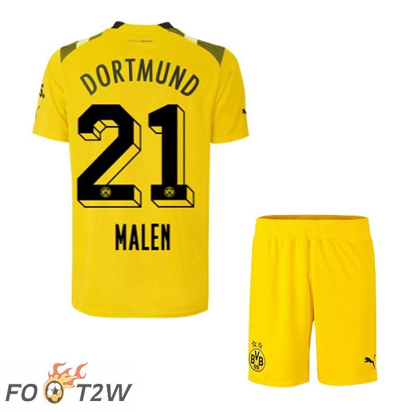 Maillot de Foot Dortmund BVB (Malen 21) Enfant cup Jaune 2022/2023