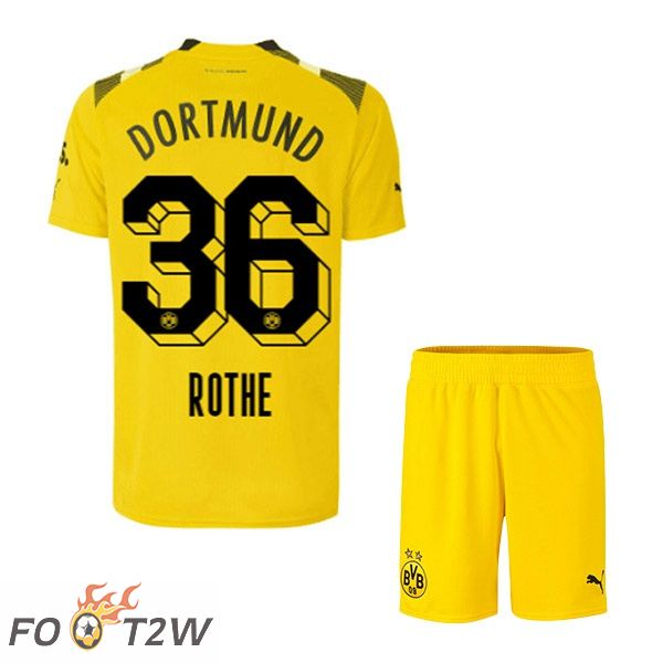 Maillot de Foot Dortmund BVB (Rothe 36) Enfant cup Jaune 2022/2023