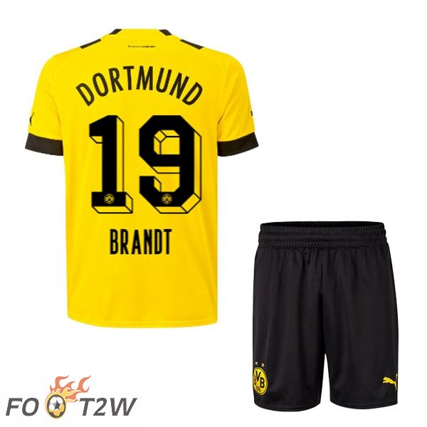 Maillot de Foot Dortmund BVB (Brandt 19) Enfant Domicile Jaune 2022/2023