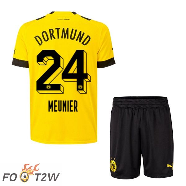 Maillot de Foot Dortmund BVB (Meunier 24) Enfant Domicile Jaune 2022/2023