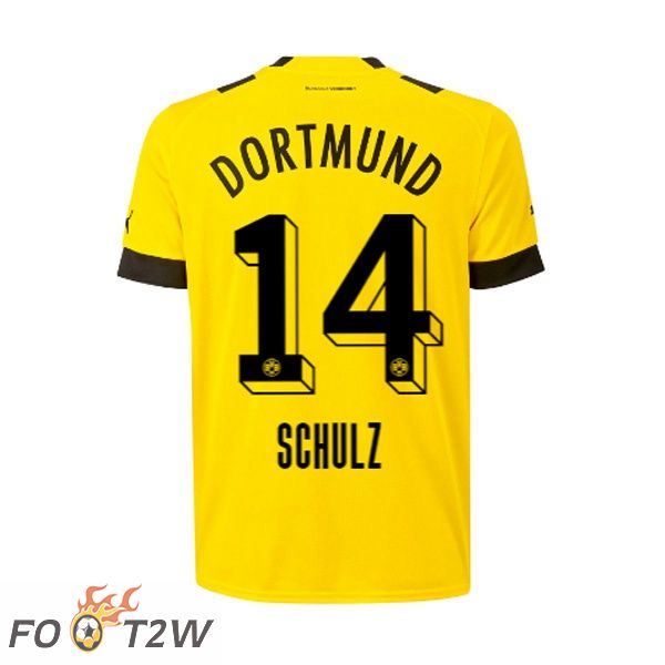 Maillot de Foot Dortmund BVB (Schulz 14) Domicile Jaune 2022/2023