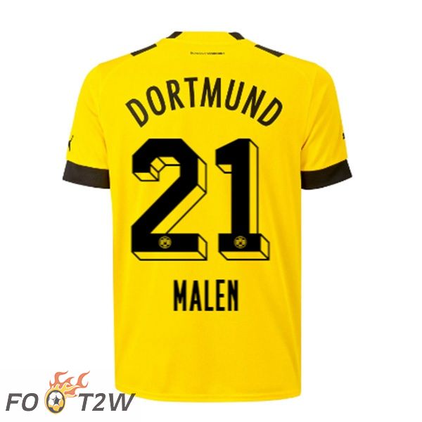 Maillot de Foot Dortmund BVB (Malen 21) Domicile Jaune 2022/2023