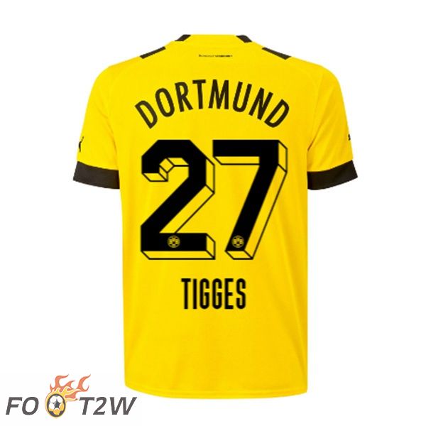 Maillot de Foot Dortmund BVB (Tigges 27) Domicile Jaune 2022/2023