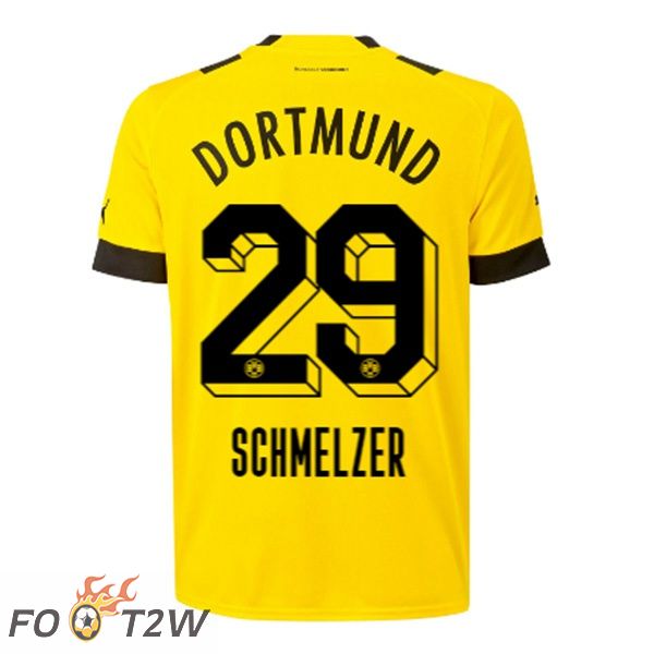 Maillot de Foot Dortmund BVB (Schmelzer 29) Domicile Jaune 2022/2023