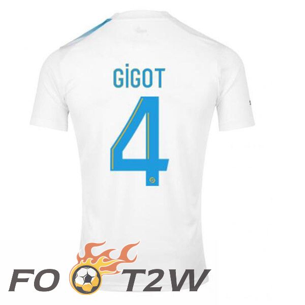 Maillot De Foot Marseille OM (GIGOT 4) Édition 30e Anniversaire Blanc Bleu 2022/2023