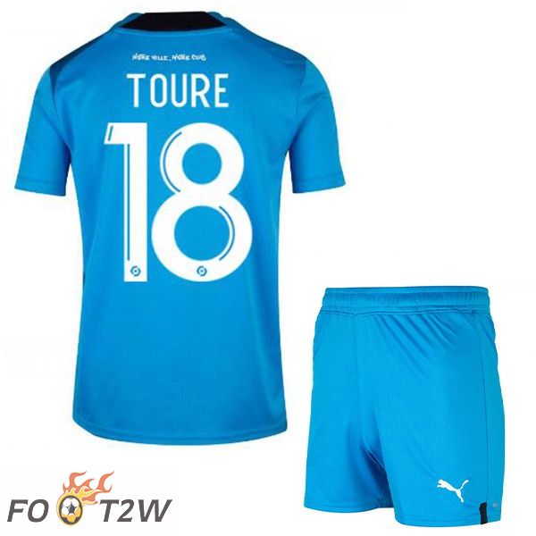 Maillot Foot Marseille OM (TOURE 18) Enfant Third Bleu 2022/2023