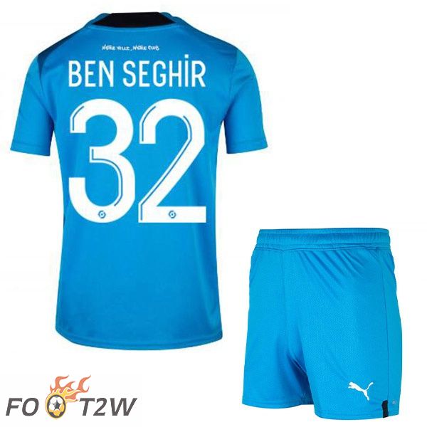 Maillot Foot Marseille OM (BEN SEGHIR 32) Enfant Third Bleu 2022/2023