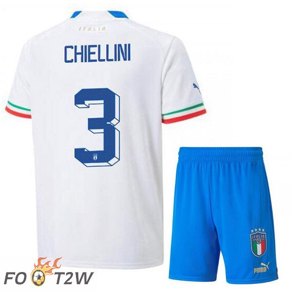 Maillots Equipe De Italie (Chiellini 3) Enfant Exterieur Blanc 2022/2023