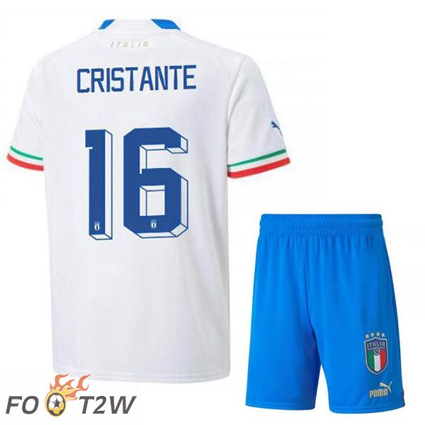 Maillots Equipe De Italie (Cristante 16) Enfant Exterieur Blanc 2022/2023