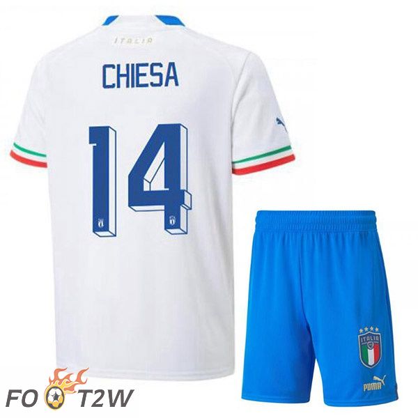 Maillots Equipe De Italie (Chiesa 14) Enfant Exterieur Blanc 2022/2023