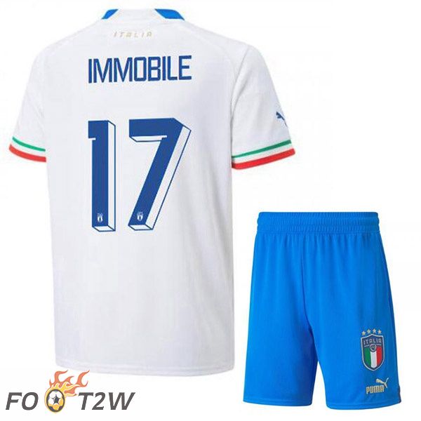 Maillots Equipe De Italie (Immobile 17) Enfant Exterieur Blanc 2022/2023