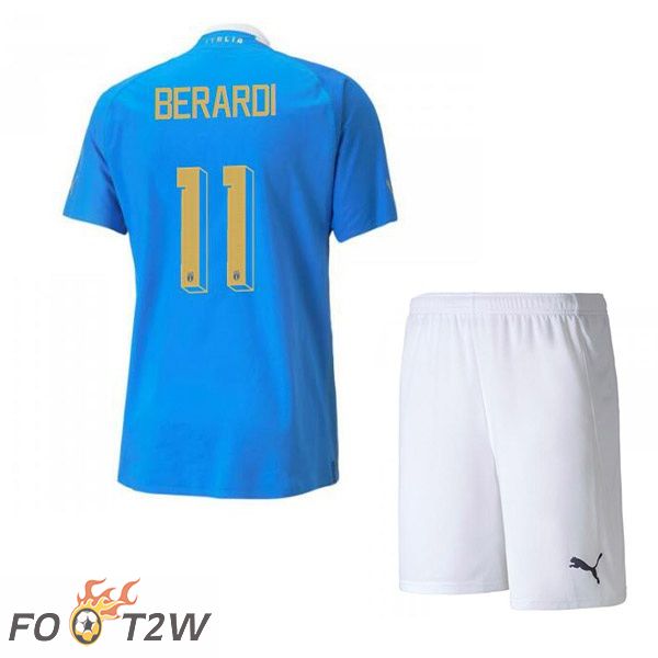 Maillot Foot Equipe de Italie（Berardi 11）Enfant Domicile Bleu 2022/2023