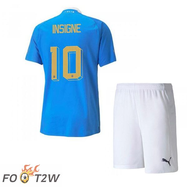 Maillot Foot Equipe de Italie（Insigne 10）Enfant Domicile Bleu 2022/2023