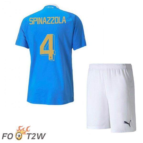 Maillot Foot Equipe de Italie（Spinazzola 4）Enfant Domicile Bleu 2022/2023