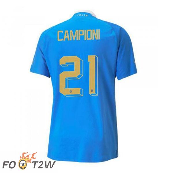 Maillot Foot Equipe de Italie（Campioni 21）Domicile Bleu 2022/2023