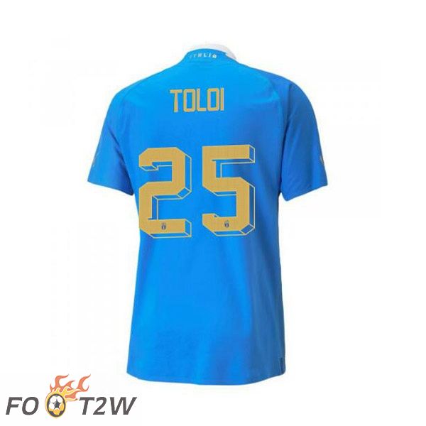 Maillot Foot Equipe de Italie（Toloi 25）Domicile Bleu 2022/2023