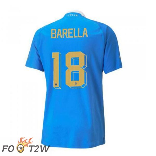 Maillot Foot Equipe de Italie（Barella 18）Domicile Bleu 2022/2023