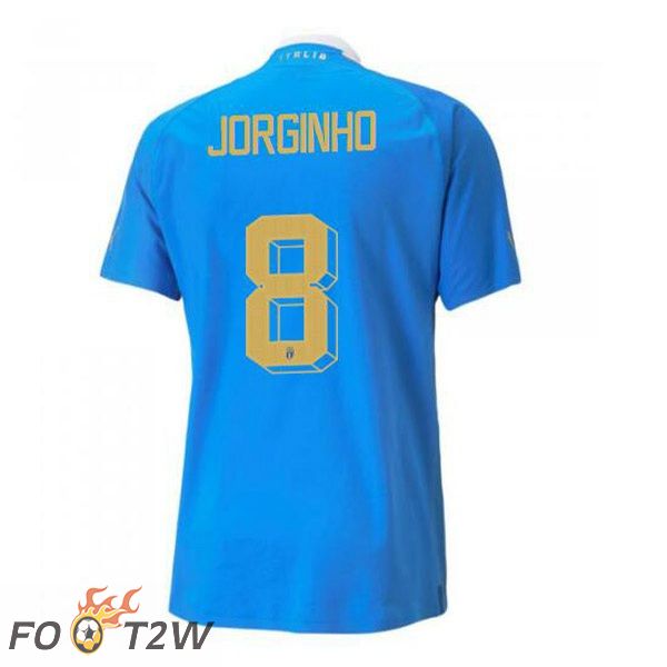 Maillot Foot Equipe de Italie（Jorginho 8）Domicile Bleu 2022/2023