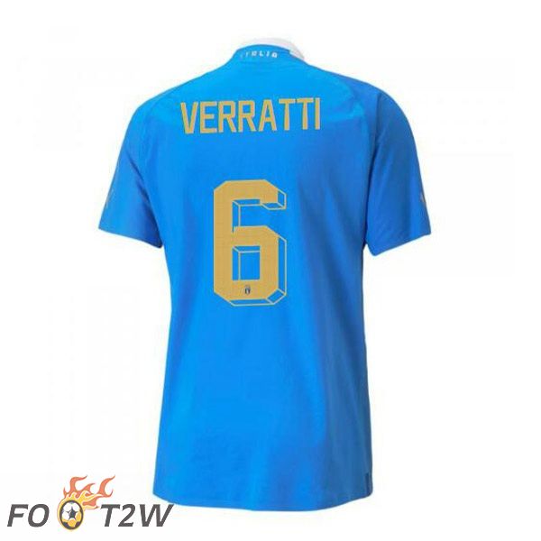 Maillot Foot Equipe de Italie（Verratti 6）Domicile Bleu 2022/2023