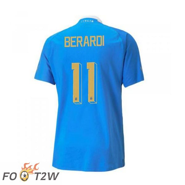 Maillot Foot Equipe de Italie（Berardi 11）Domicile Bleu 2022/2023