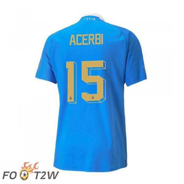 Maillot Foot Equipe de Italie（Acerbi 15）Domicile Bleu 2022/2023