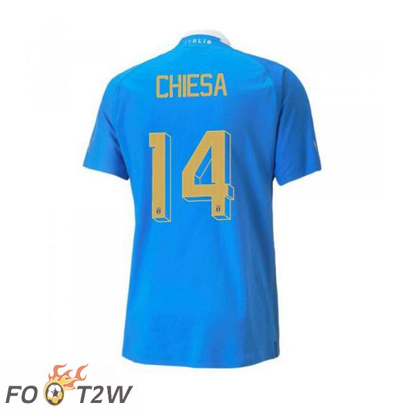 Maillot Foot Equipe de Italie（Chiesa 14）Domicile Bleu 2022/2023