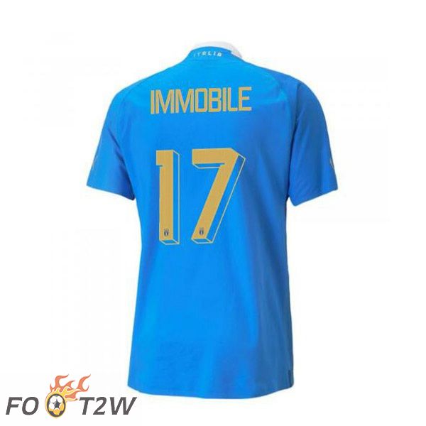 Maillot Foot Equipe de Italie（Immobile 17）Domicile Bleu 2022/2023