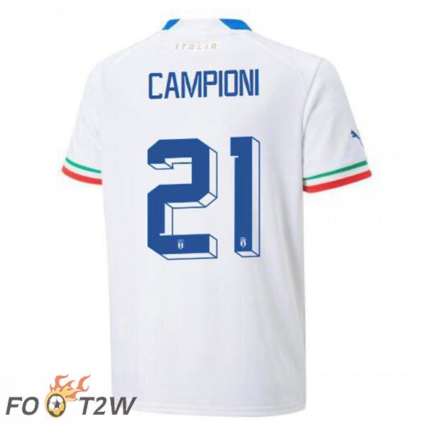 Maillot Equipe de Italie (Campioni 21) Exterieur Blanc 2022/2023