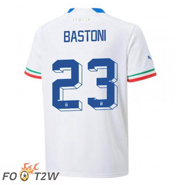 Maillot Equipe de Italie (Bastoni 23) Exterieur Blanc 2022/2023