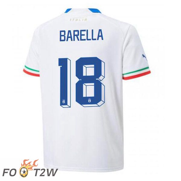 Maillot Equipe de Italie (Barella 18) Exterieur Blanc 2022/2023