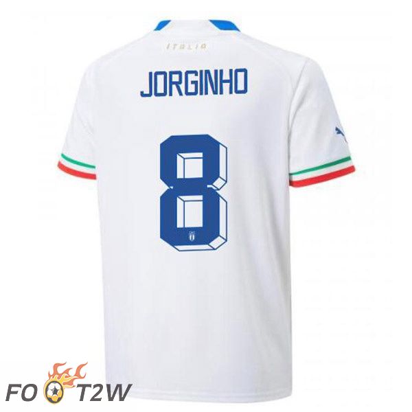 Maillot Equipe de Italie (Jorginho 8) Exterieur Blanc 2022/2023