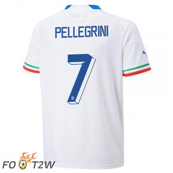 Maillot Equipe de Italie (Pellegrini 7) Exterieur Blanc 2022/2023