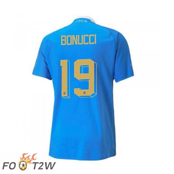 Maillot Foot Equipe de Italie（Bonucci 19）Domicile Bleu 2022/2023