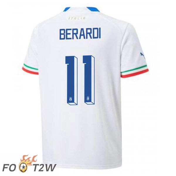 Maillot Equipe de Italie (Berardi 11) Exterieur Blanc 2022/2023