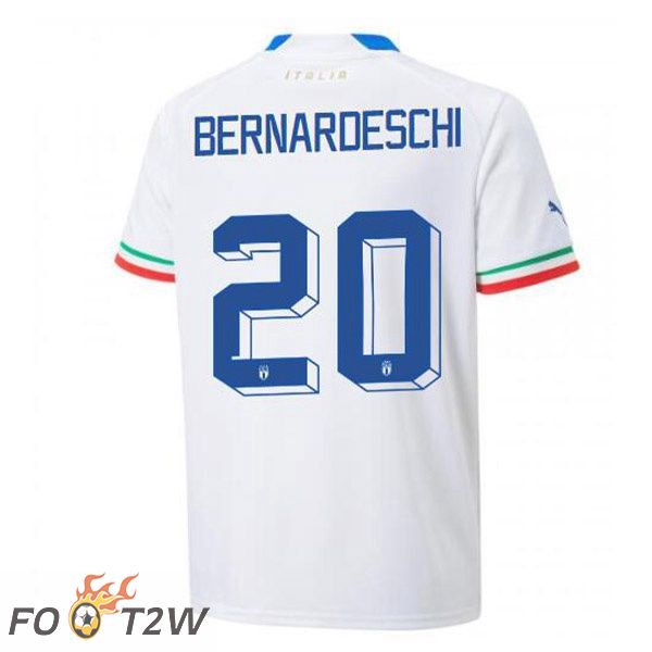 Maillot Equipe de Italie (Bernardeschi 20) Exterieur Blanc 2022/2023