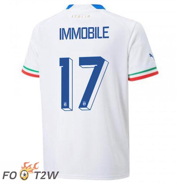 Maillot Equipe de Italie (Immobile 17) Exterieur Blanc 2022/2023