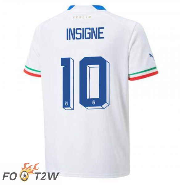 Maillot Equipe de Italie (Insigne 10) Exterieur Blanc 2022/2023