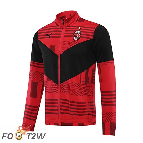 Veste Foot Milan AC Rouge Noir 2022/2023