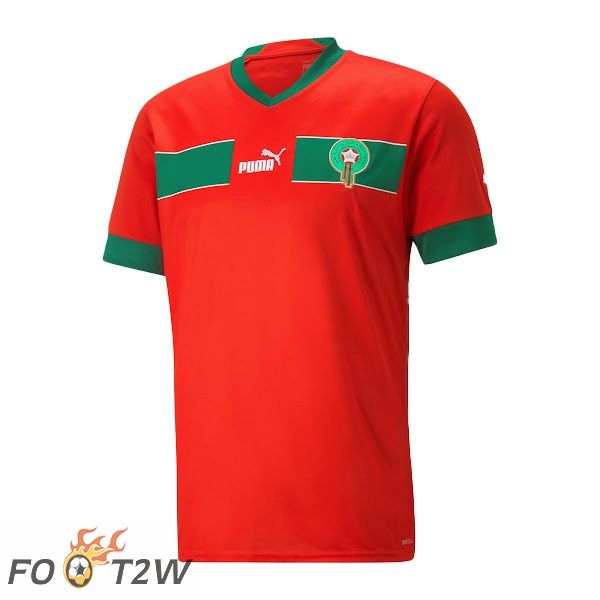 Maillot De Foot Maroc Domicile Rouge Coupe du monde 2022